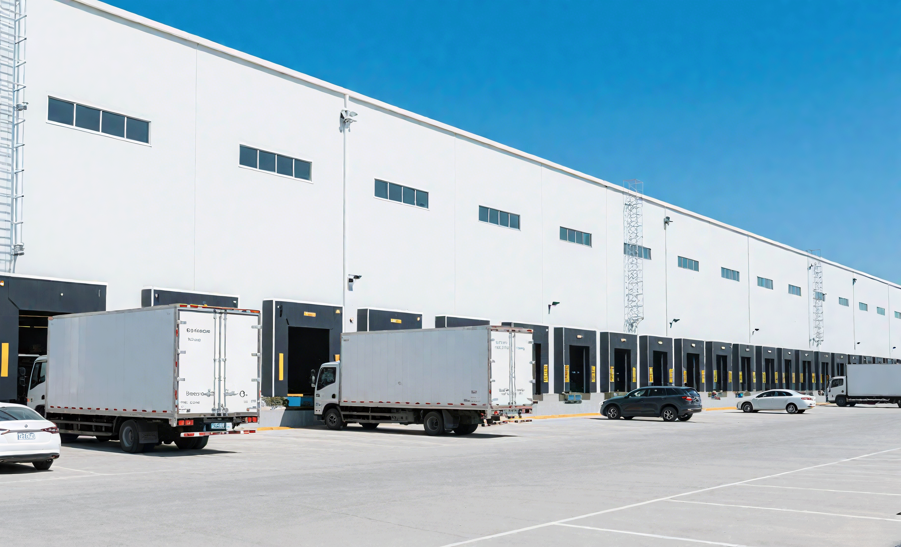 Warehouse interior with shelves and inventory