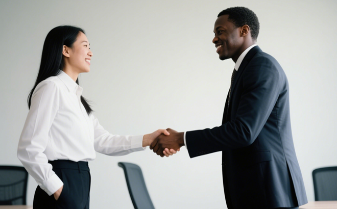 Business people shaking hands